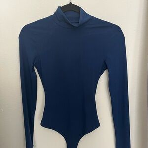 Women's Blue Long Sleeve Bodysuit